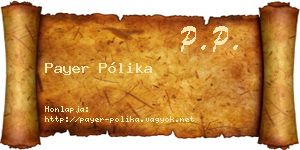 Payer Pólika névjegykártya